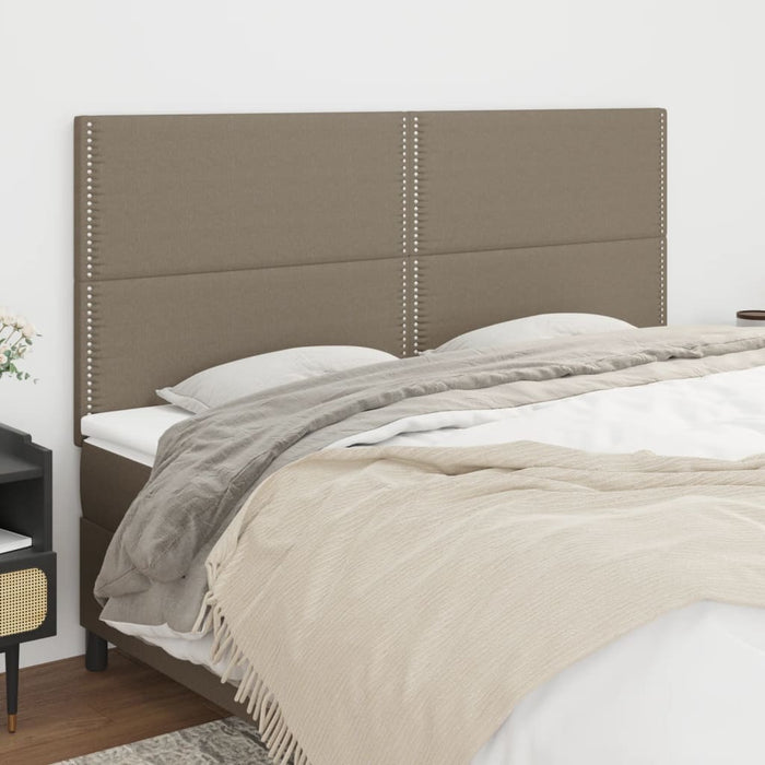 Tăblie de pat gri taupe 200x5x118/128 cm, material textil WALTI