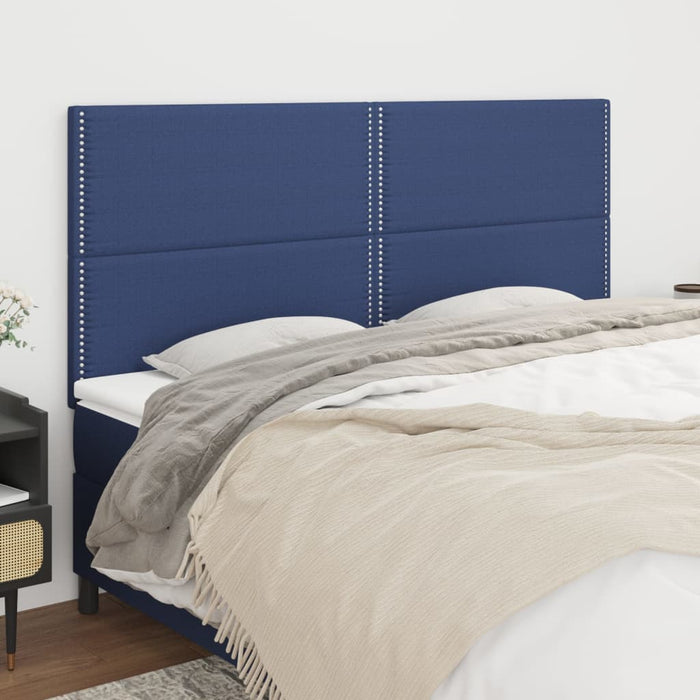 Tăblie de pat albastră 200x5x118/128 cm, material textil WALTI