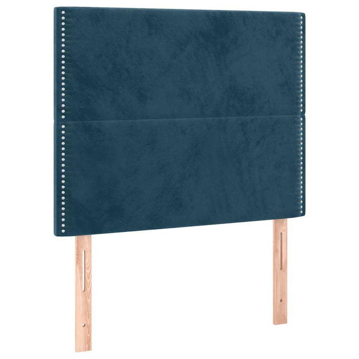 Tăblie de pat albastru închis 90x5x118/128 cm catifea WALTI