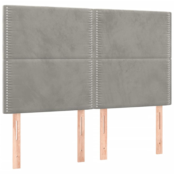 Tăblie de pat gri deschis 144x5x118/128 cm catifea WALTI