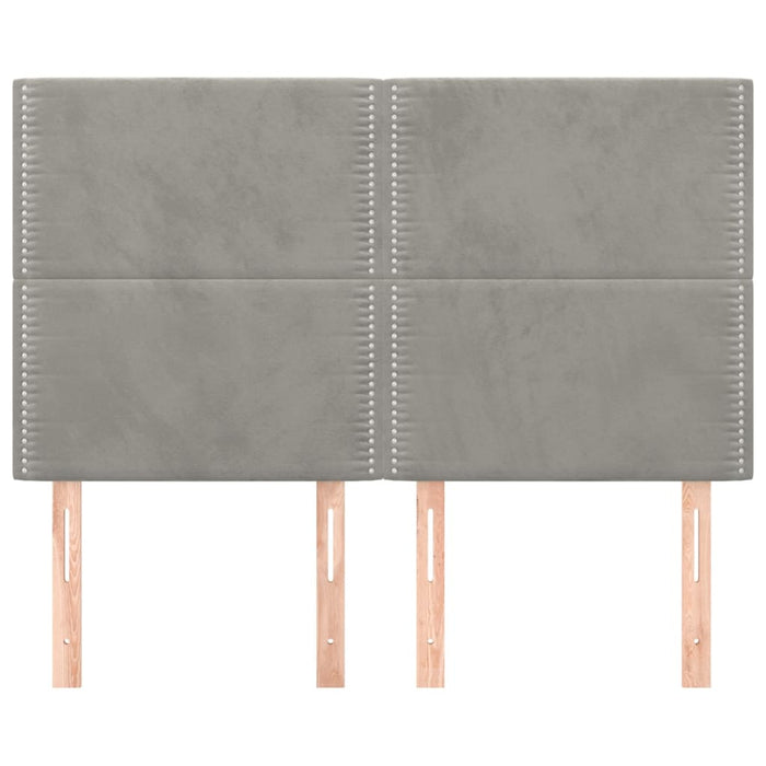 Tăblie de pat gri deschis 144x5x118/128 cm catifea WALTI