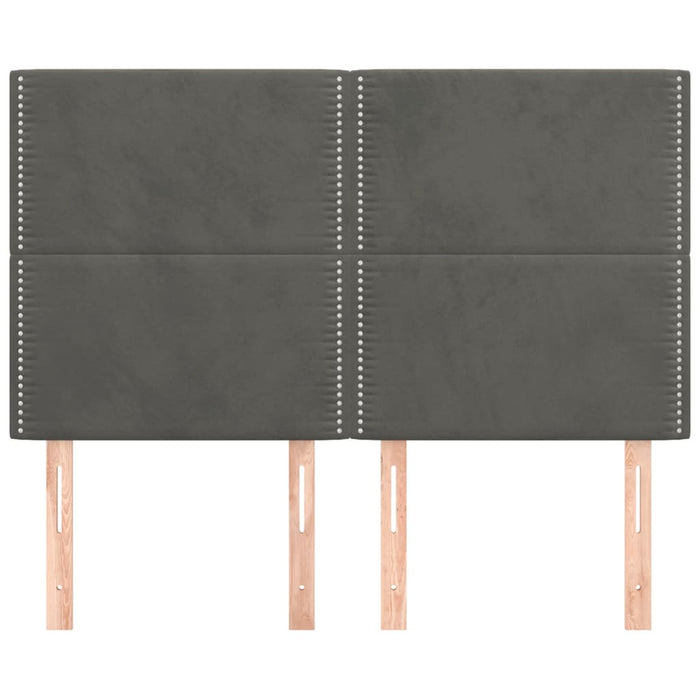 Tăblie de pat gri închis 144x5x118/128 cm catifea WALTI