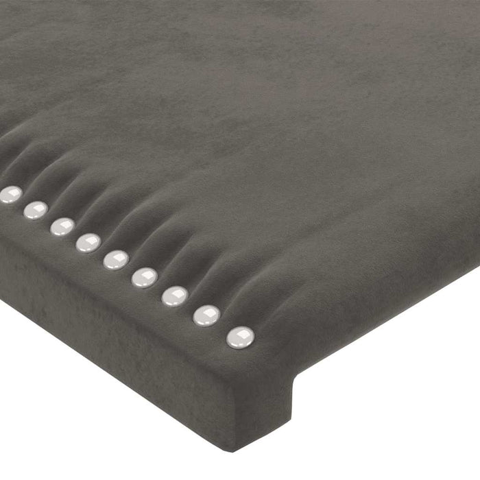 Tăblie de pat gri închis 144x5x118/128 cm catifea WALTI