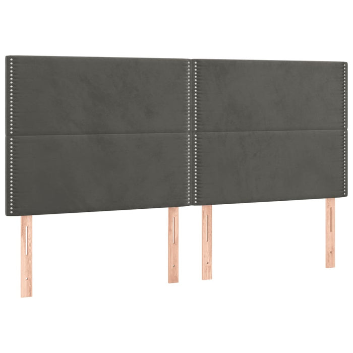 Tăblie de pat gri închis 160x5x118/128 cm catifea WALTI