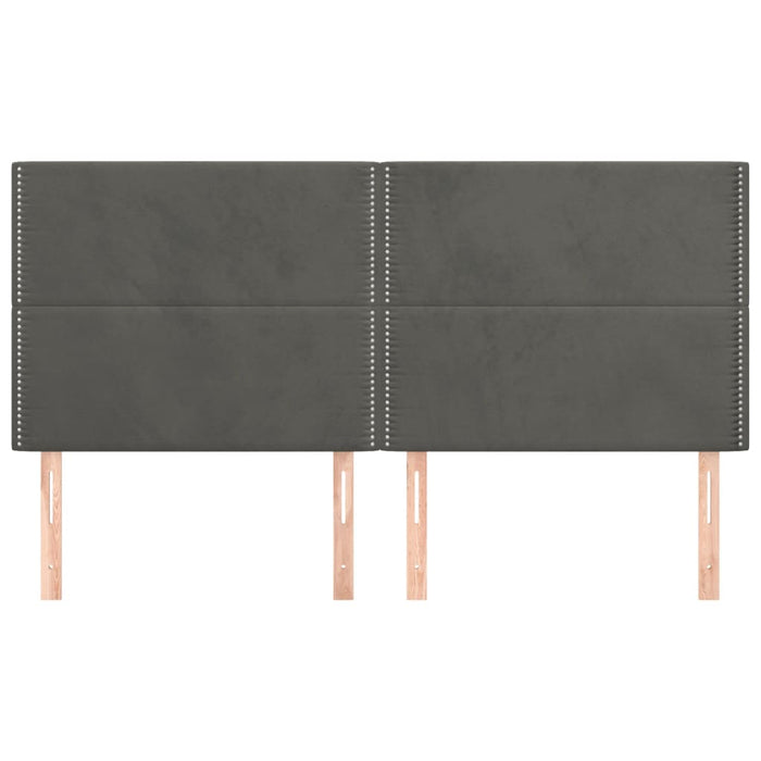 Tăblie de pat gri închis 160x5x118/128 cm catifea WALTI