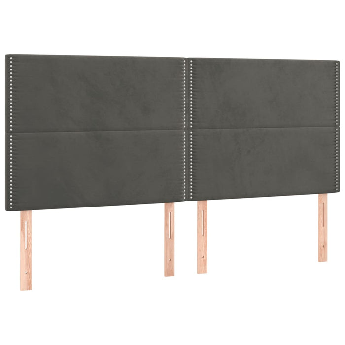 Tăblie de pat gri închis 200x5x118/128 cm catifea WALTI