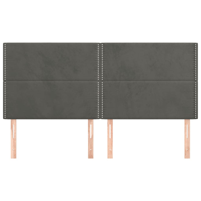 Tăblie de pat gri închis 200x5x118/128 cm catifea WALTI
