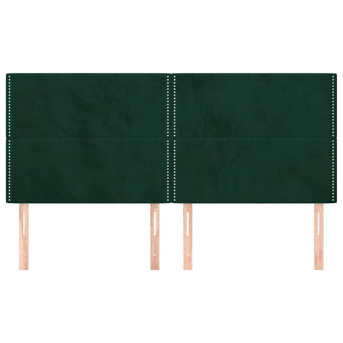 Tăblie de pat verde închis 200x5x118/128 cm catifea WALTI