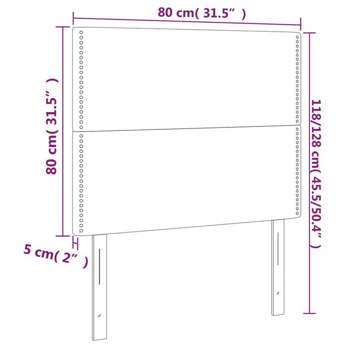 Tăblii de pat, 2 buc, gri, 80x5x78/88 cm, piele ecologică - WALTI WALTI