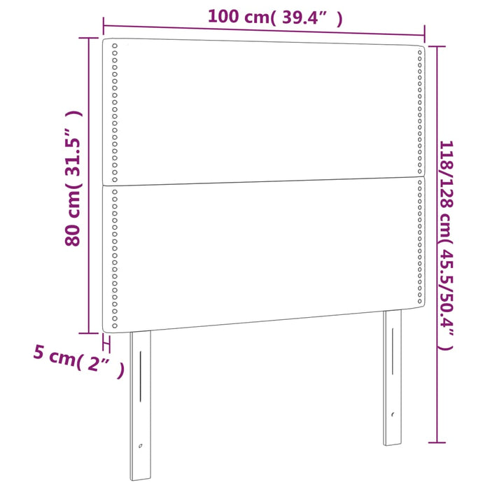 Tăblii de pat, 2 buc, negru, 100x5x78/88 cm, piele ecologică - WALTI WALTI