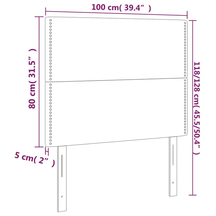 Tăblii de pat, 2 buc, gri, 100x5x78/88 cm, piele ecologică - WALTI WALTI