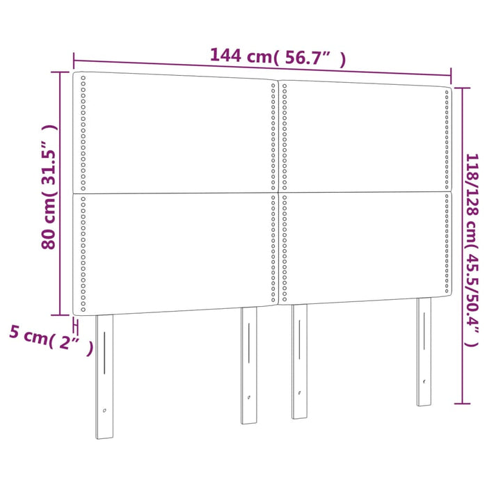 Tăblii de pat, 4 buc, gri, 72x5x78/88 cm, piele ecologică - WALTI WALTI