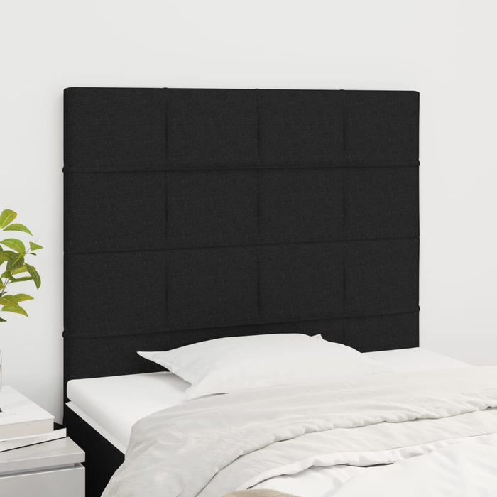 Tăblie de pat neagră 80x5x118/128 cm, material textil WALTI