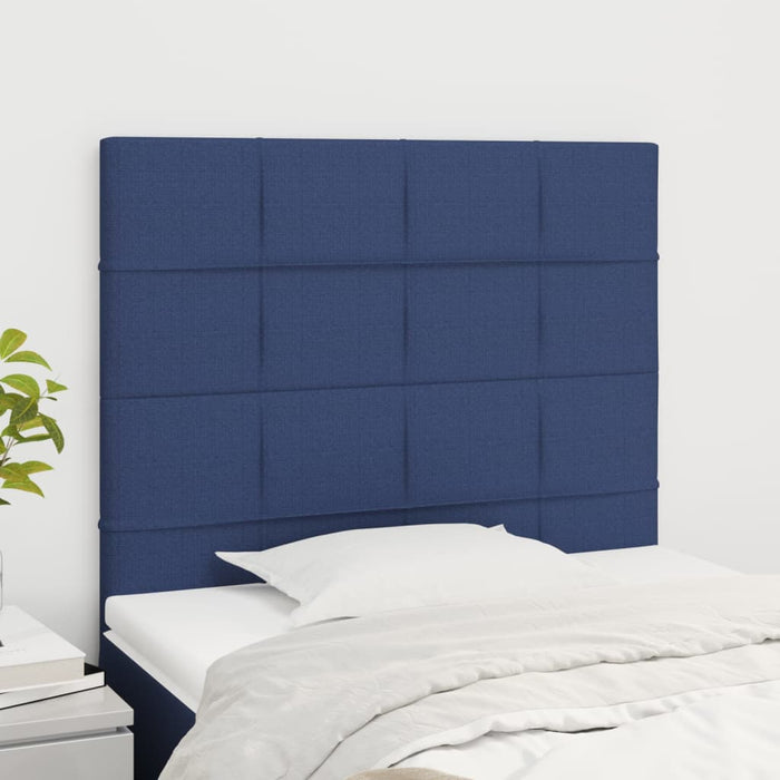 Tăblie de pat albastră 90x5x118/128 cm, material textil WALTI