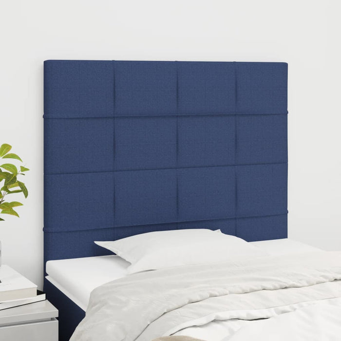 Tăblie de pat albastră 100x5x118/128 cm, material textil WALTI