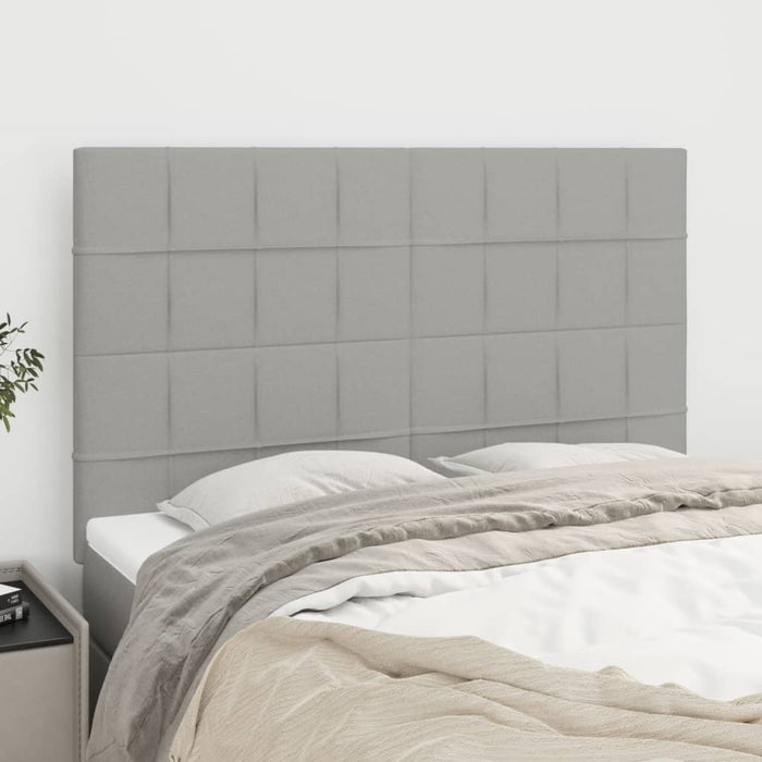 Tăblie de pat gri deschis 144x5x118/128 cm, material textil WALTI
