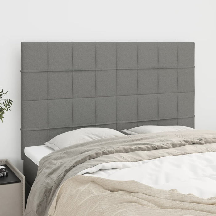 Tăblie de pat gri închis 144x5x118/128 cm, material textil WALTI