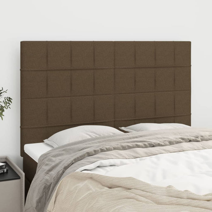 Tăblie de pat maro închis 144x5x118/128 cm, material textil WALTI