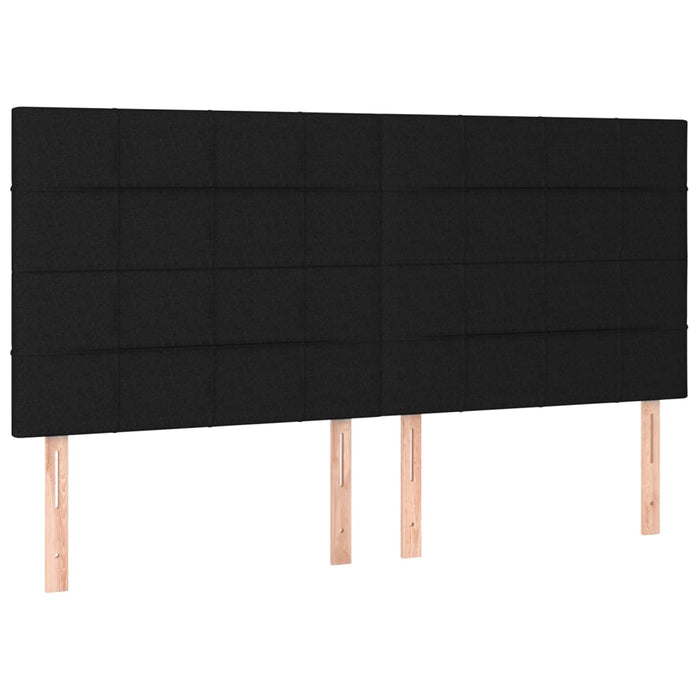 Tăblie de pat neagră 160x5x118/128 cm, material textil WALTI