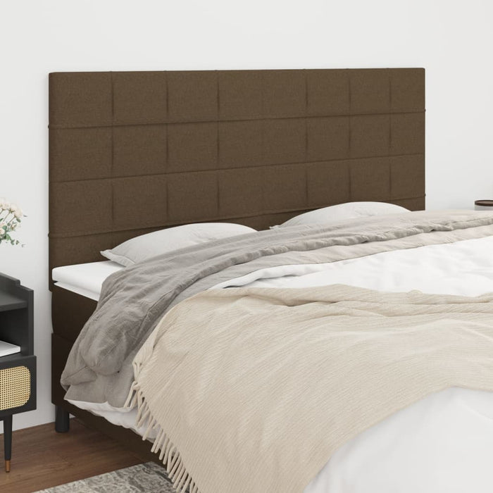 Tăblie de pat maro închis 160x5x118/128 cm, material textil WALTI