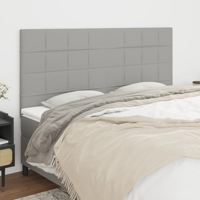 Tăblie de pat gri deschis 180x5x118/128 cm, material textil WALTI