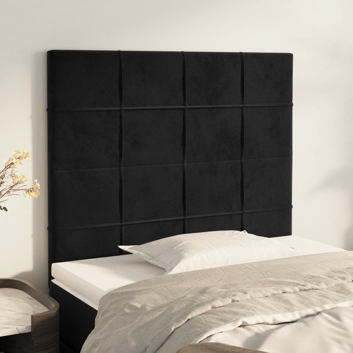 Tăblii de pat, 2 buc, negru, 90x5x78/88 cm, catifea - WALTI WALTI