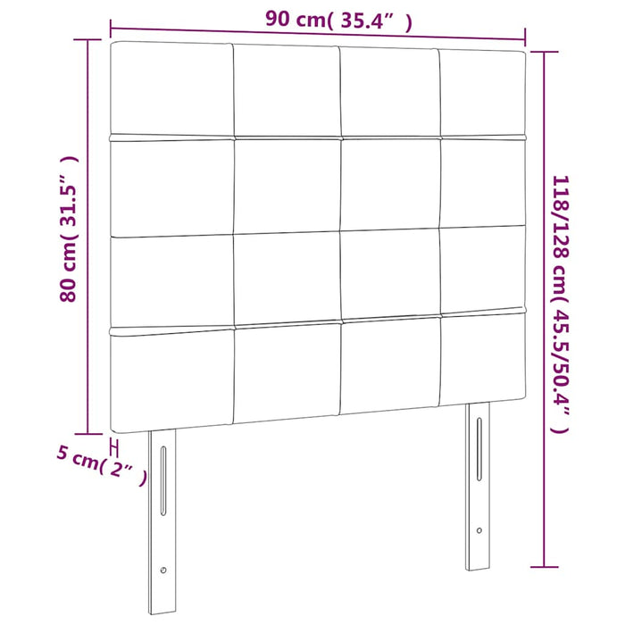 Tăblie de pat albastru închis 90x5x118/128 cm catifea WALTI
