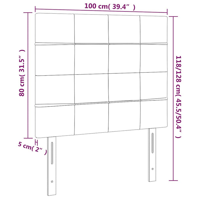 Tăblie de pat albastru închis 100x5x118/128 cm catifea WALTI