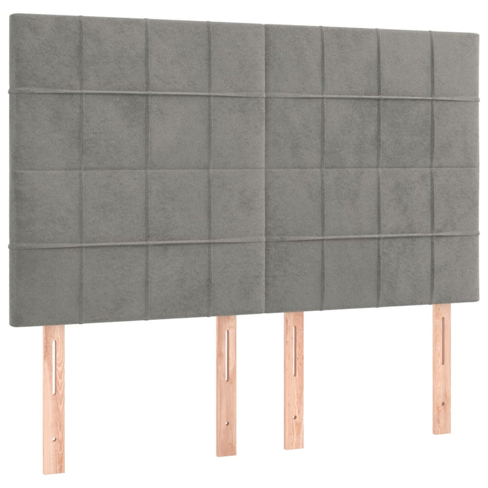 Tăblie de pat gri deschis 144x5x118/128 cm catifea WALTI