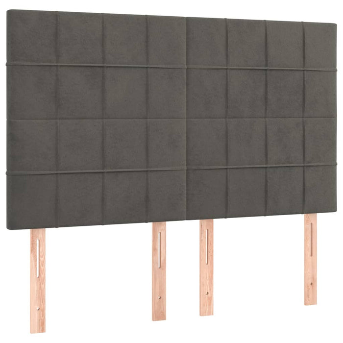 Tăblie de pat gri închis 144x5x118/128 cm catifea WALTI