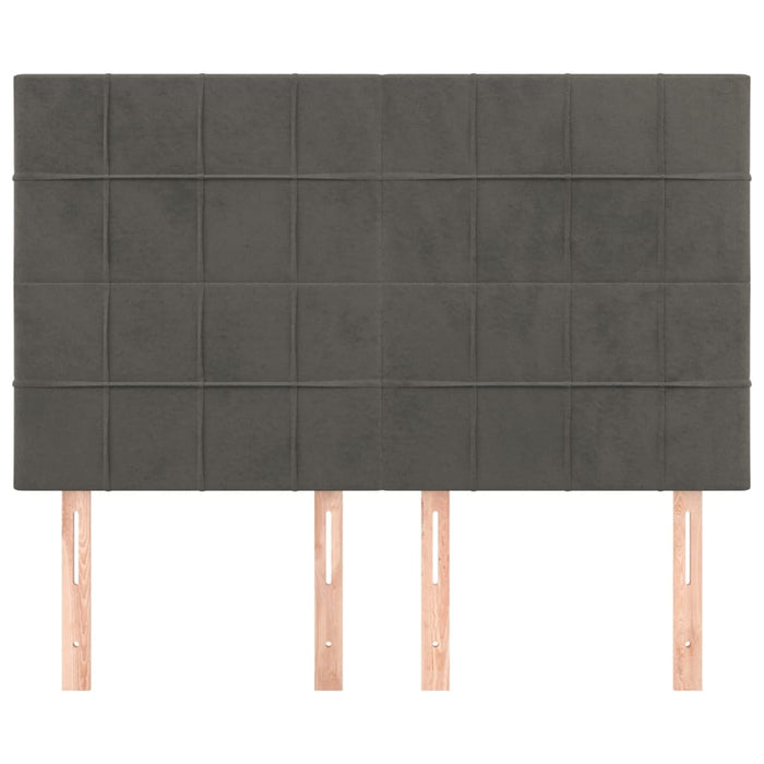 Tăblie de pat gri închis 144x5x118/128 cm catifea WALTI