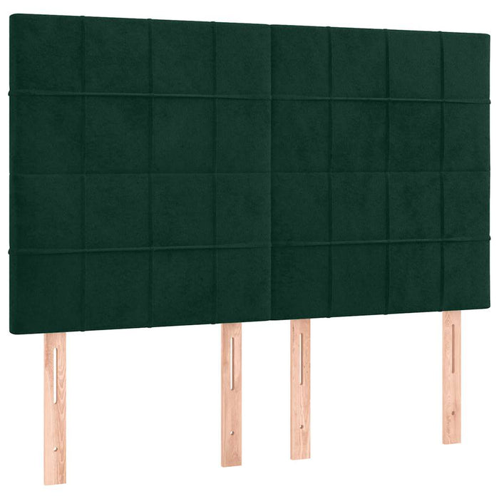 Tăblie de pat verde închis 144x5x118/128 cm catifea WALTI