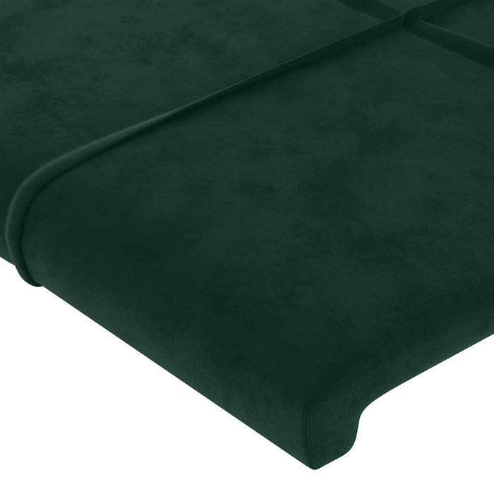 Tăblie de pat verde închis 144x5x118/128 cm catifea WALTI
