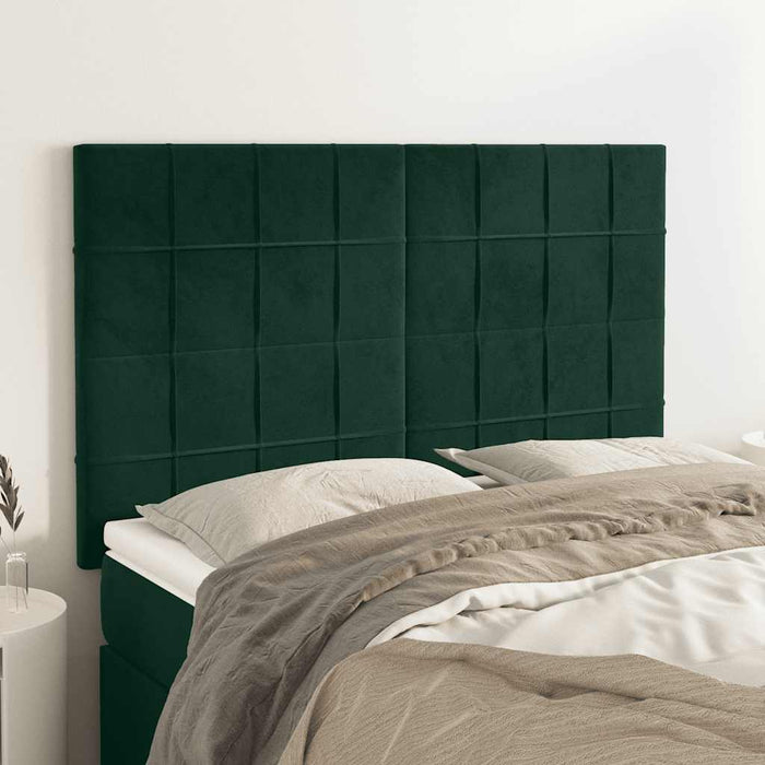 Tăblie de pat verde închis 144x5x118/128 cm catifea WALTI