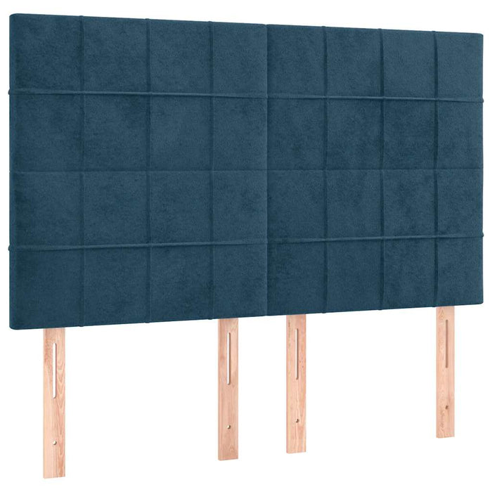 Tăblie de pat albastru închis 144x5x118/128 cm catifea WALTI