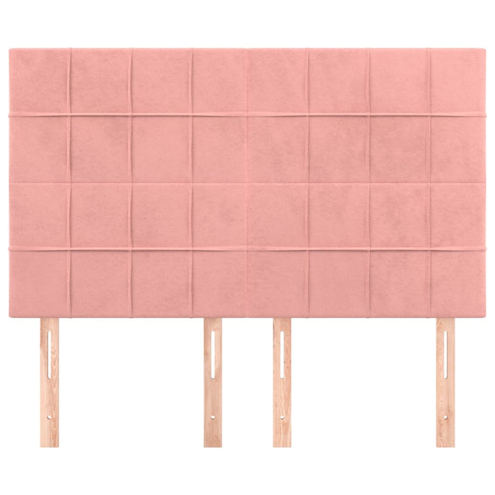 Tăblie de pat roz 144x5x118/128 cm catifea WALTI