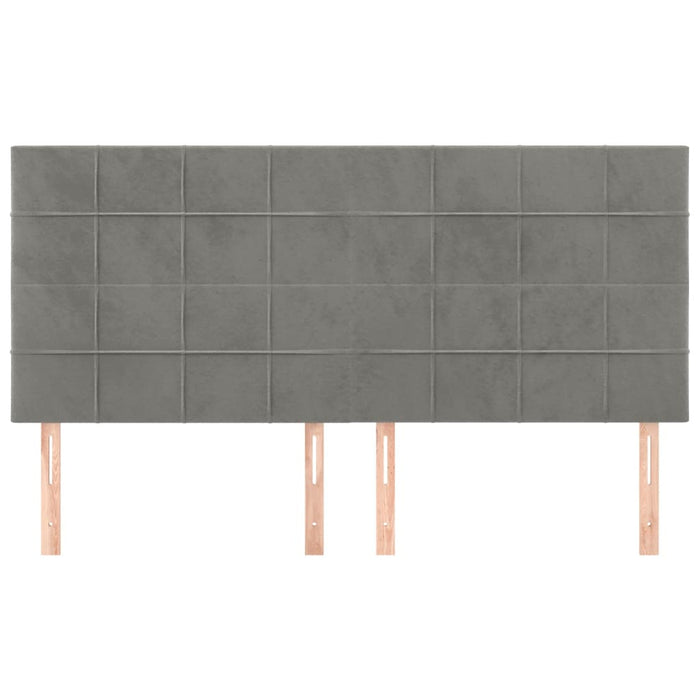 Tăblie de pat gri deschis 160x5x118/128 cm catifea WALTI