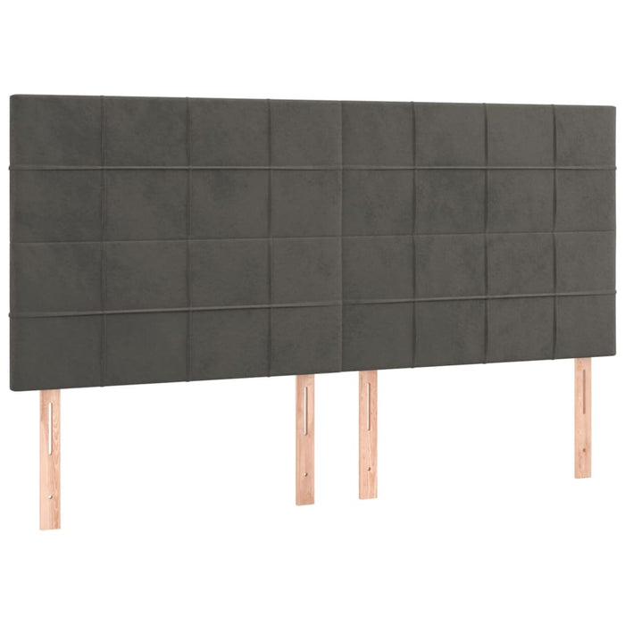 Tăblie de pat gri închis 160x5x118/128 cm catifea WALTI