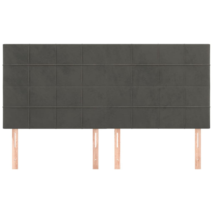 Tăblie de pat gri închis 160x5x118/128 cm catifea WALTI