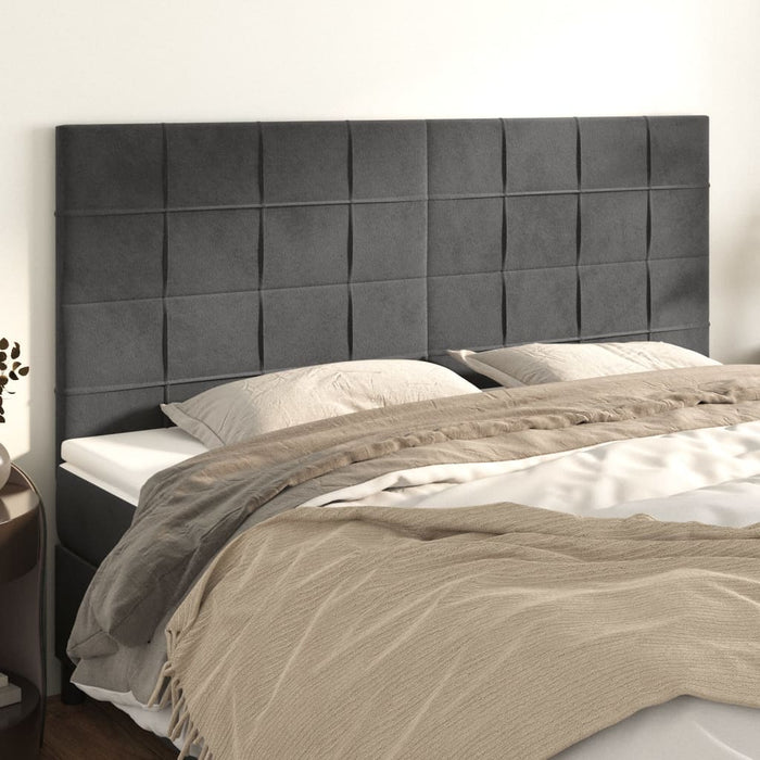 Tăblie de pat gri închis 160x5x118/128 cm catifea WALTI