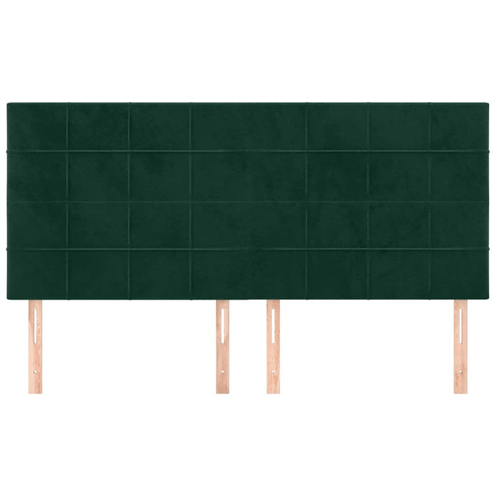 Tăblie de pat verde închis 160x5x118/128 cm catifea WALTI