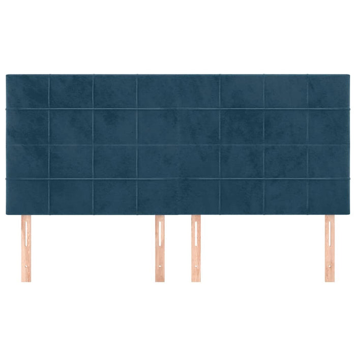 Tăblie de pat albastru închis 160x5x118/128 cm catifea WALTI