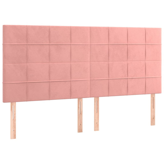 Tăblie de pat roz 160x5x118/128 cm catifea WALTI