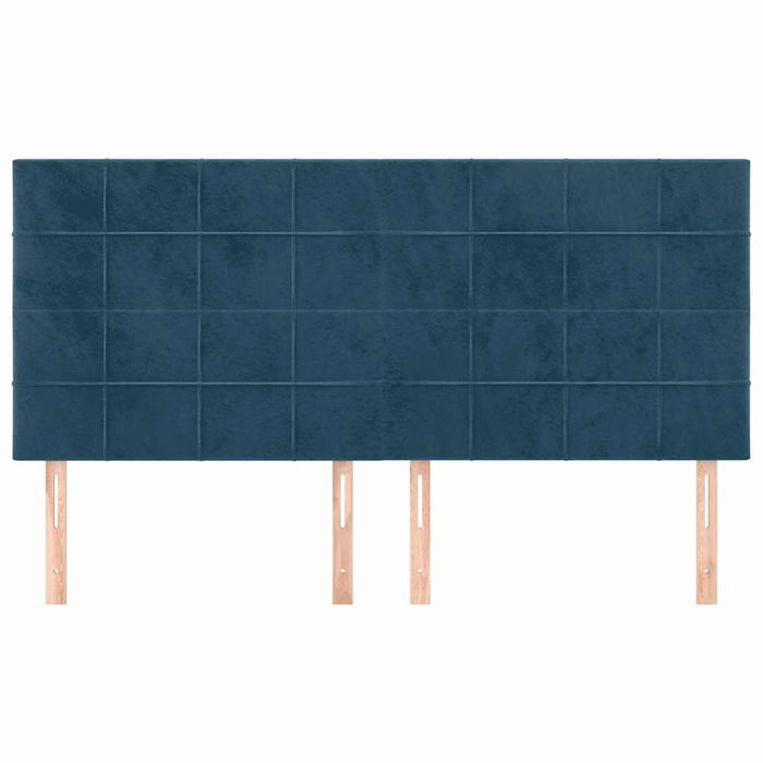 Tăblie de pat albastru închis 180x5x118/128 cm catifea WALTI
