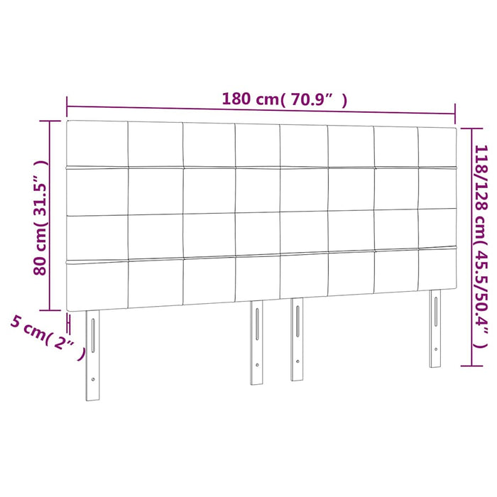 Tăblie de pat albastru închis 180x5x118/128 cm catifea WALTI