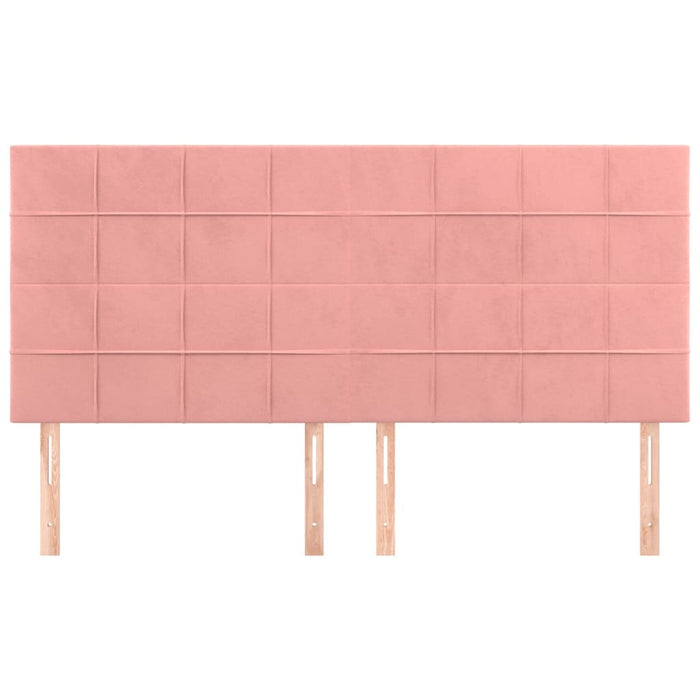 Tăblie de pat roz 180x5x118/128 cm catifea - WALTI WALTI