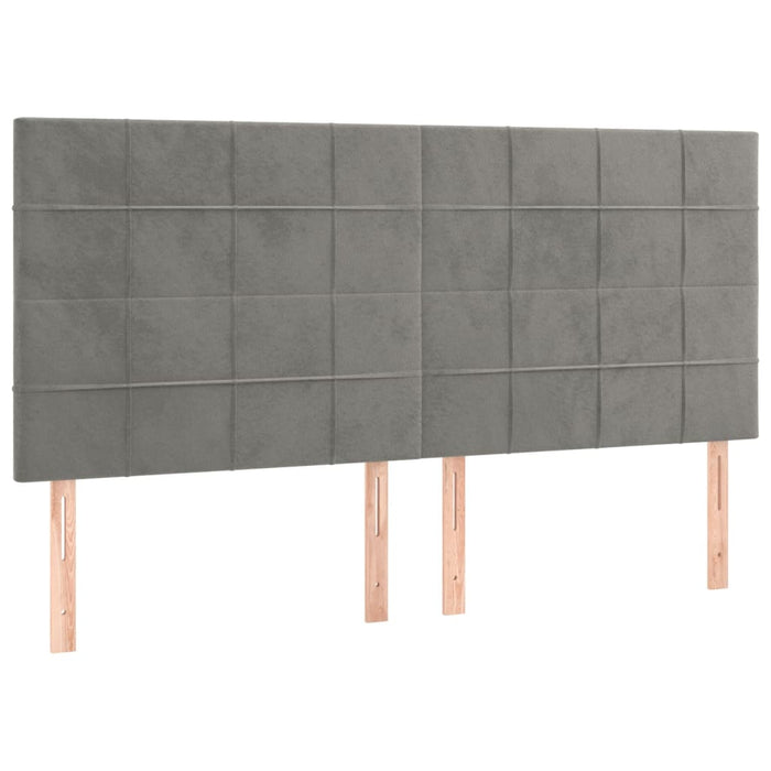 Tăblie de pat gri deschis 200x5x118/128 cm catifea WALTI