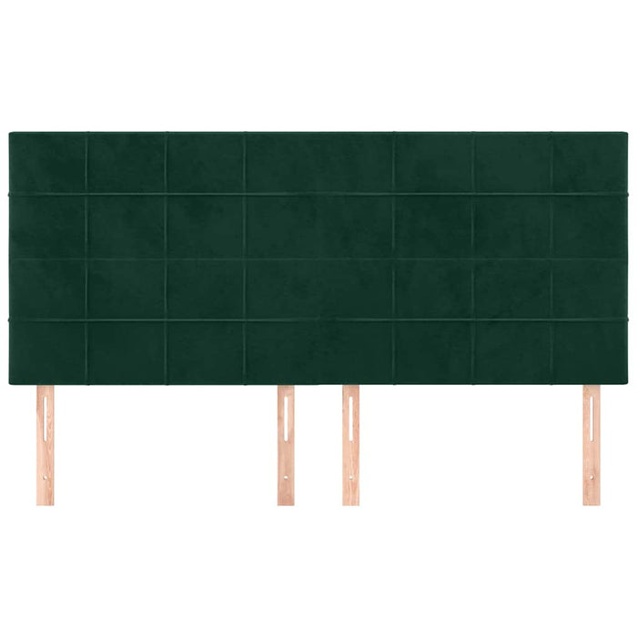 Tăblie de pat verde închis 200x5x118/128 cm catifea WALTI