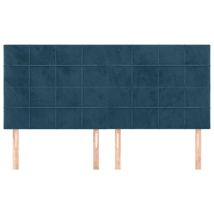 Tăblie de pat albastru închis 200x5x118/128 cm catifea WALTI