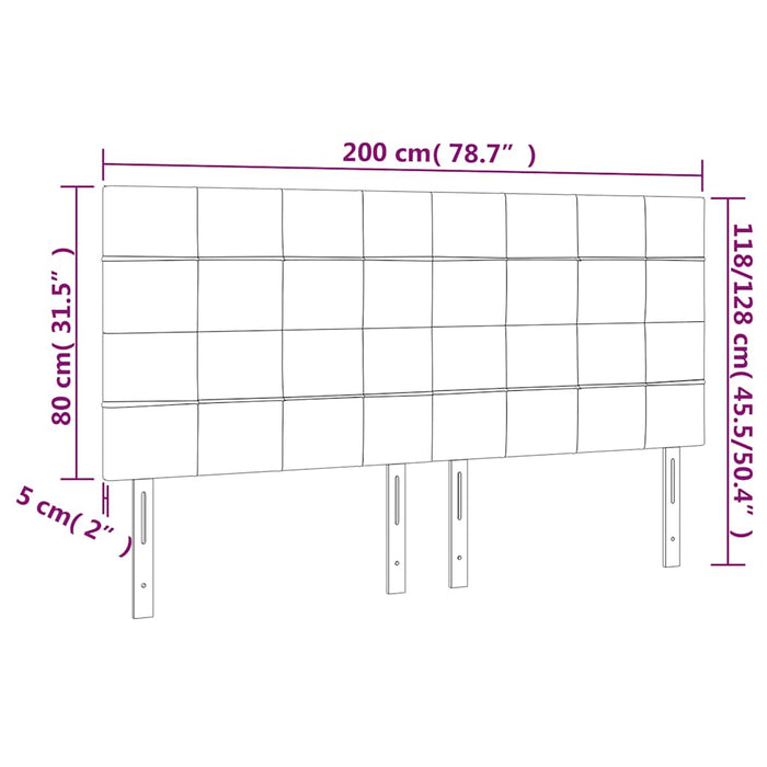 Tăblie de pat albastru închis 200x5x118/128 cm catifea WALTI